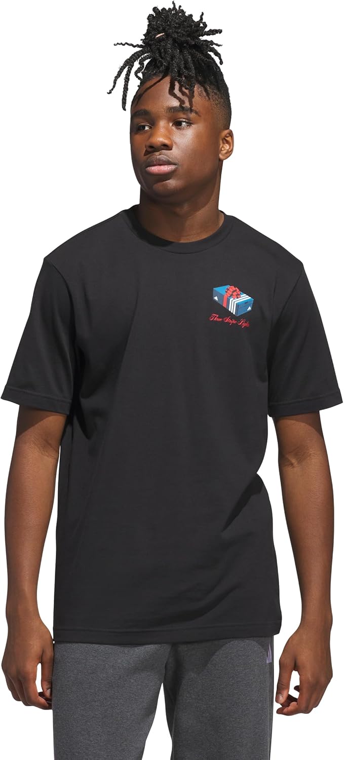 adidas Men's Holiday Giftbox Graphic T-Shirt, Black, X-Small