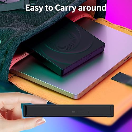 Miniatura 7 de Unidad externa de CD/DVD para laptop, USB 3.0 y grabadora de CD tipo C, reproductor de DVD, CD portátil +/-RW, Plug and Play, compatible con Windows