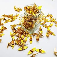 100 Handmade Gold Rose Origami Paper Cranes 1.5 Inch - Elegant Wedding Decor, Backdrop, Gift by Origamipolly