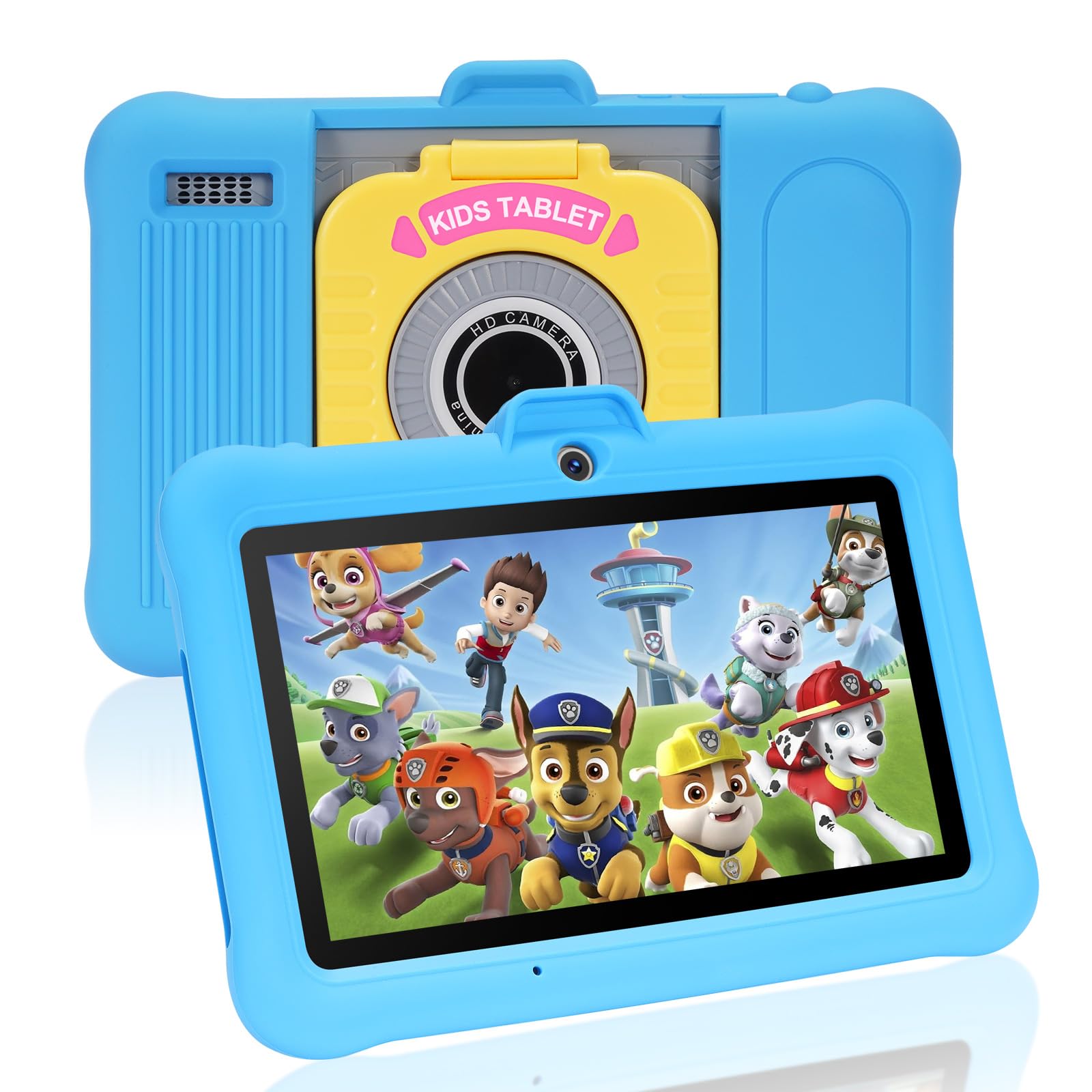 TABTIVI Tablet per bambini 7 pollici Android, 8(3+5) GB RAM, 64GB ROM(TF card 128 GB), Google GMS, App per Bambini Preinstallata, Controllo Parentale, Kids space, WIFI, Custodia antiurto, blu