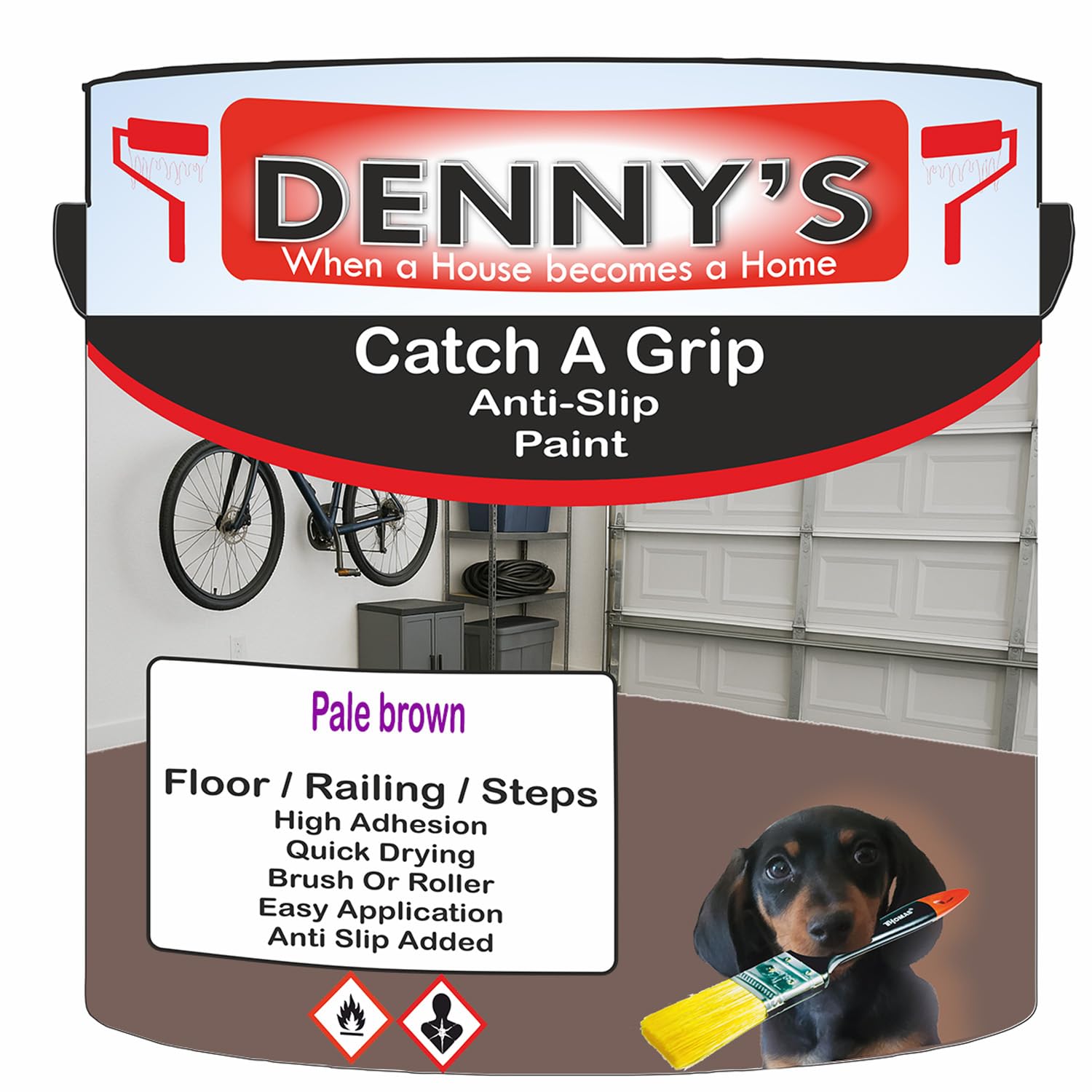 SCOOBYS PAINTS BACK IN THE MIX Catch A Grip Anti Slip Floor Paint – Non Slip Coating for Steps, Railings & Garages – 170 Colours, High Adhesion, Quick Dry, Multiple Sizes (Pale brown, 250ml Tin)