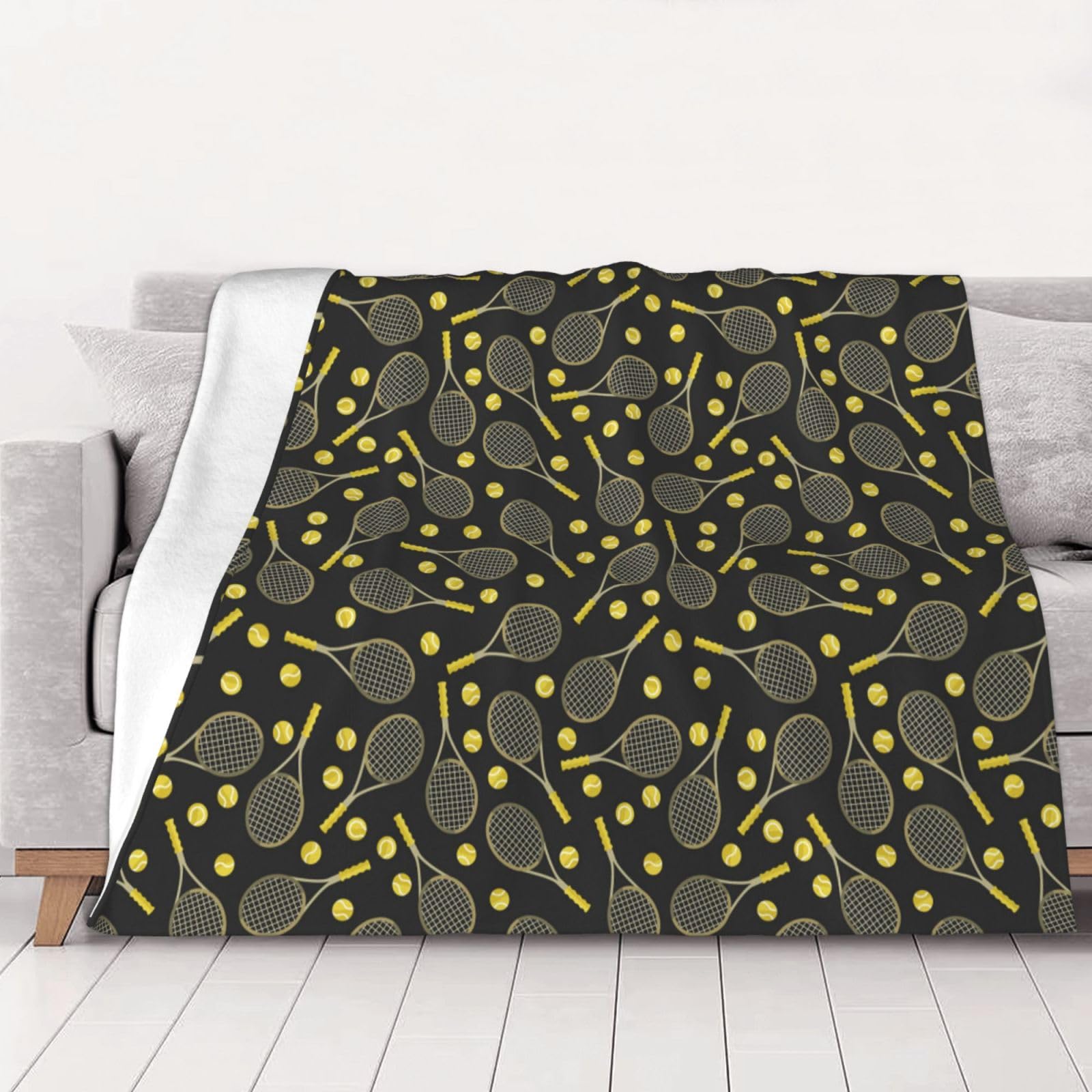 Couverture tennis drôle en flanelle chaude pour soirées canapé et détente
