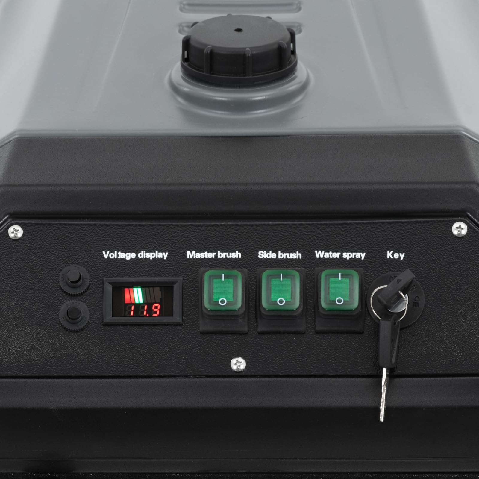Spazzatrice aspirante - Funzionamento a batteria - 4.000 m²/h - 2 spazzole da 46 cm ciascuna Spazzatrice elettrica Spazzatrice con aspirazione Spazzatrice a batteria -
