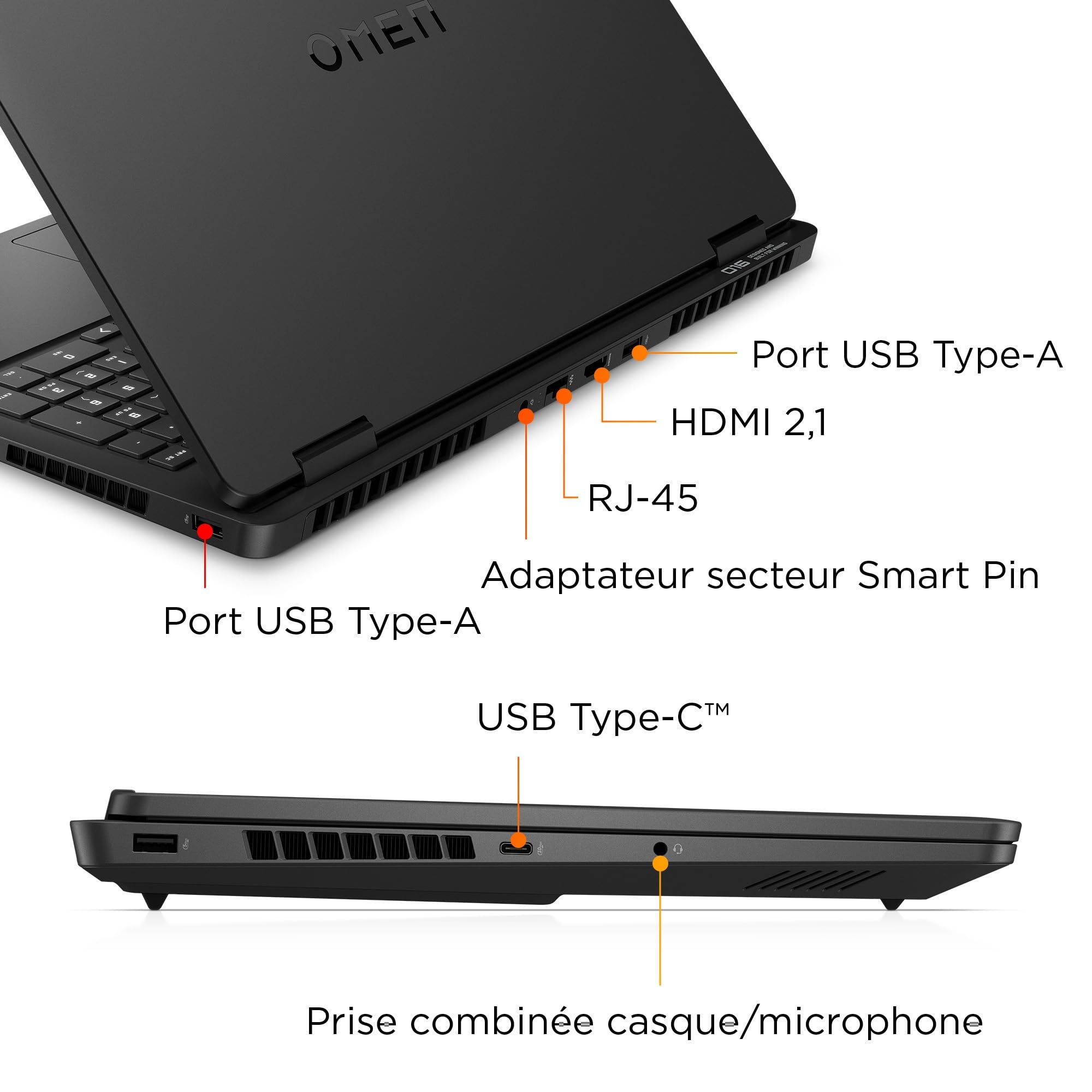HP Omen 16-ap0700sf Ordinateur Portable Gaming 16" 2.5K IPS, PC Portable Gamer (AMD Ryzen 9 8940HX, RAM 24 Go, SSD 1024 Go, RTX 5070 8GB VRAM, Windows 11), Laptop Noir, AZERTY