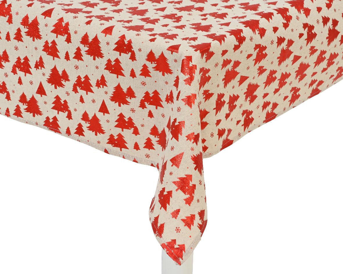 Nappe en polyester rouge Kaemingk pour de chaleureux repas en famille
