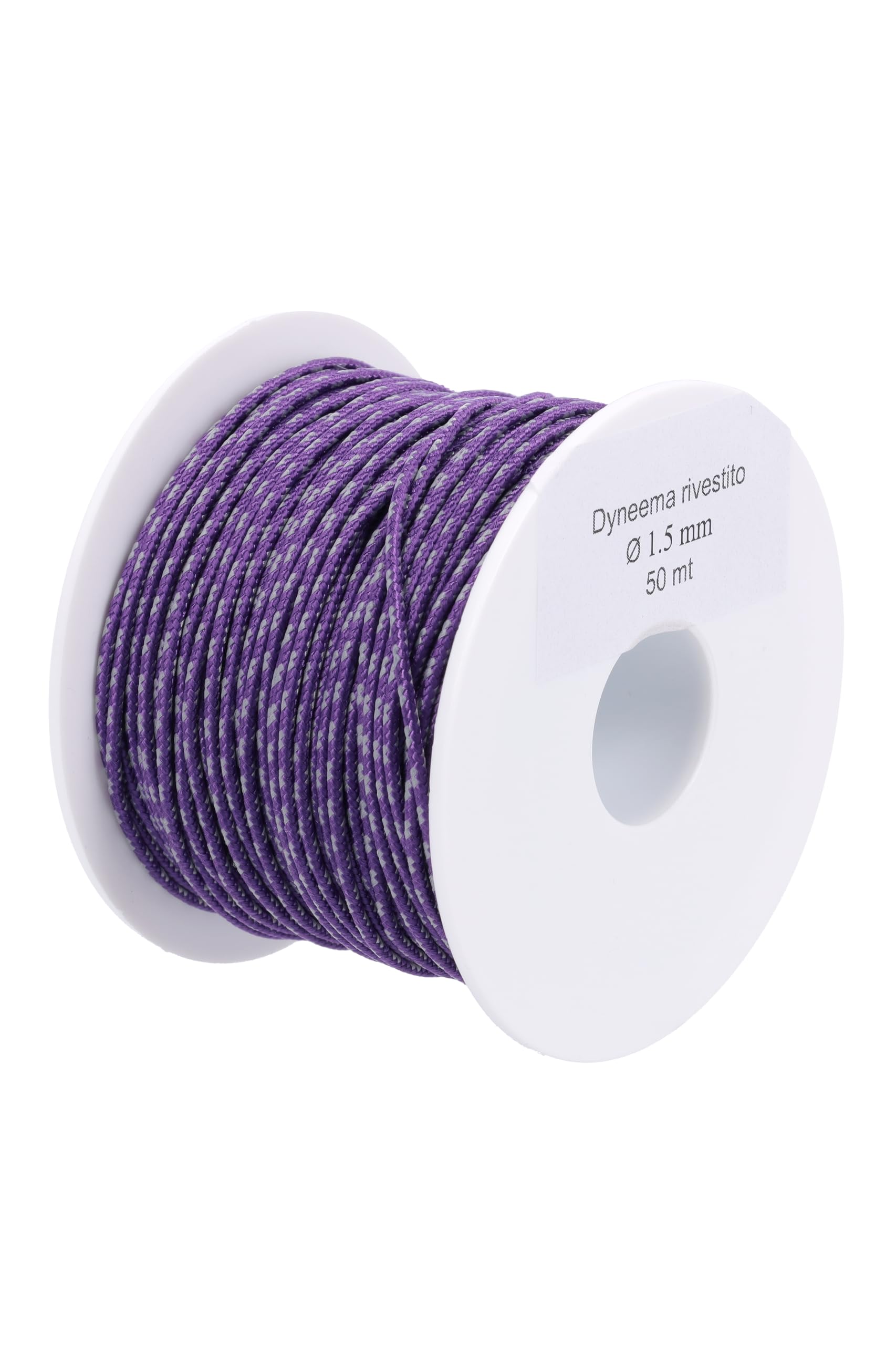sagola in dyneema rivestito, Sk 75, bobina 50 mt, VIOLA inserti GRIGI, Ø1.5 mm