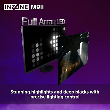 Sony INZONE M9II 27 4K Ultra HD PC Gaming Monitor: 2160p Resolution - 160Hz Refresh Rate - 1ms GTG - DCI-P3 95% Spectrum - Full Array LED - G-Sync - Adaptive Sync - VRR, Black
