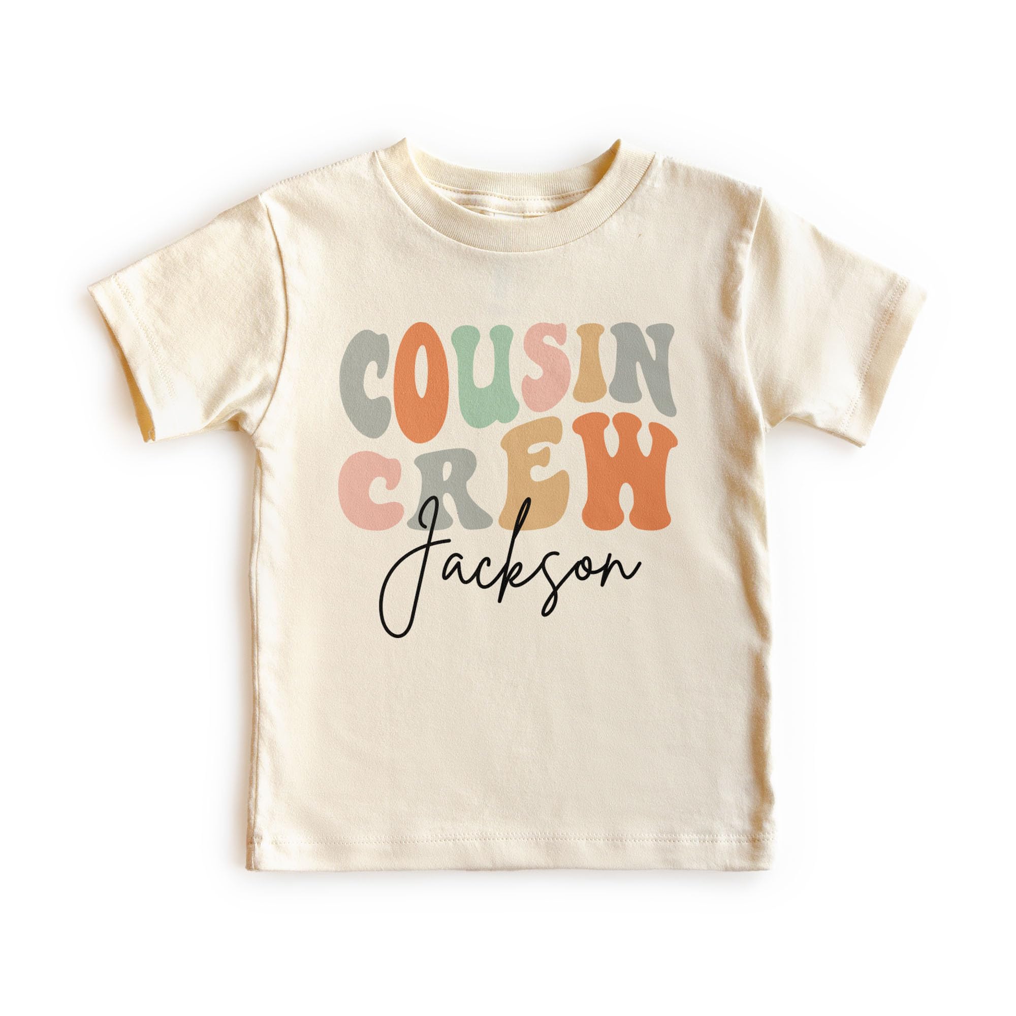 Personalized Cousin Crew Shirts For Kids - Custom Name Retro Cousin Crew Toddler Shirt - Family Reunion Vacation - Summer Camping Trip - Groovy Matching Cousins Group Shirts