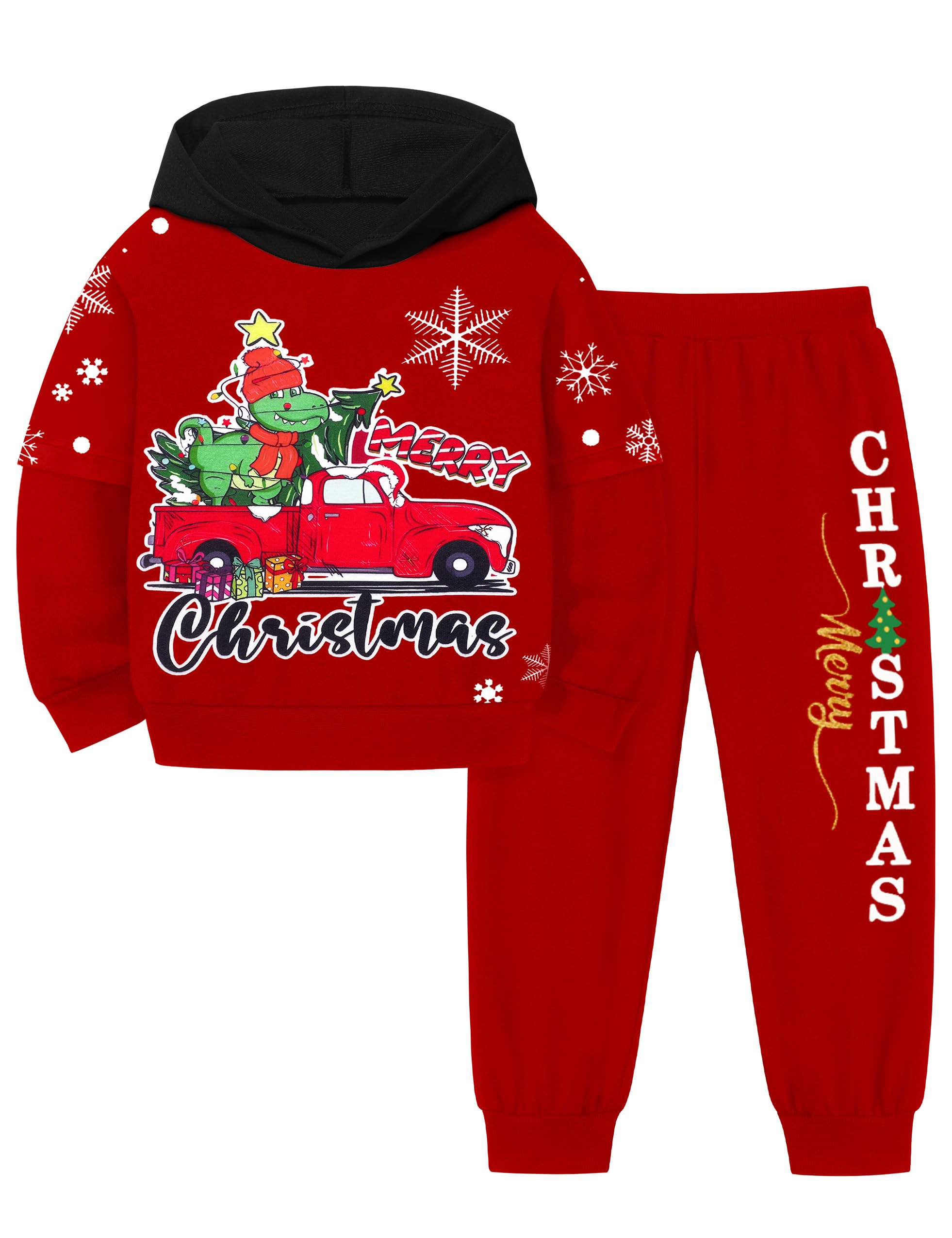 Toddler Boy Clothes Dinosaur Printed Hoodies Toddler Clothes for Boys Long Sleeve Sweatpants Set T-Rex Outfits 3-7t