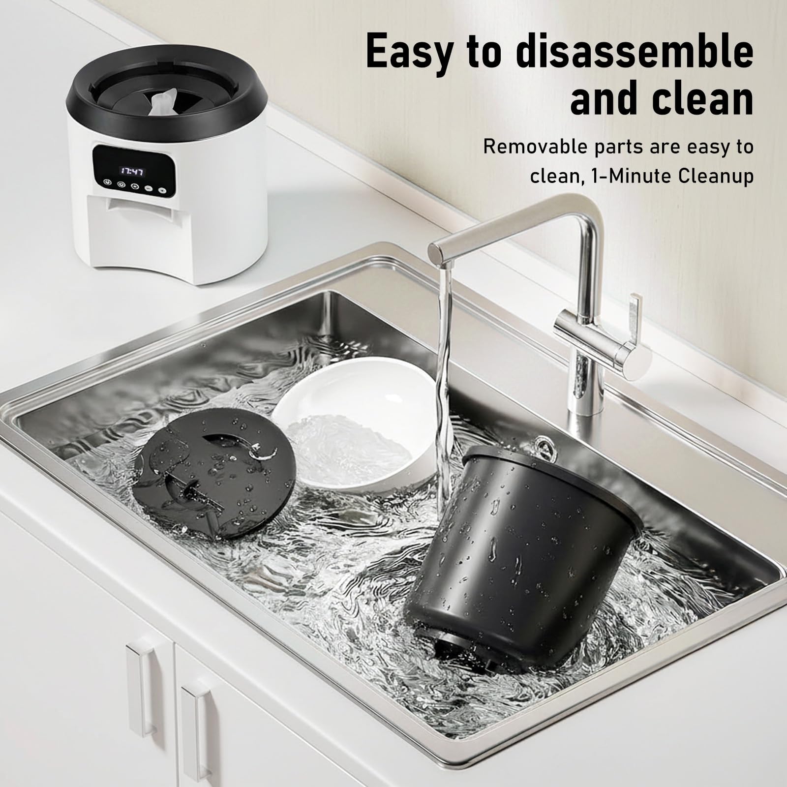 Comedero Gato Automatico, 4L Dispensador Comida Gatos y Perros, Comedero Automático para Gatos con Temporizador Programable, 1-9 Comidas al Día, Liofilizados Compatibles, para Perros/Gatos