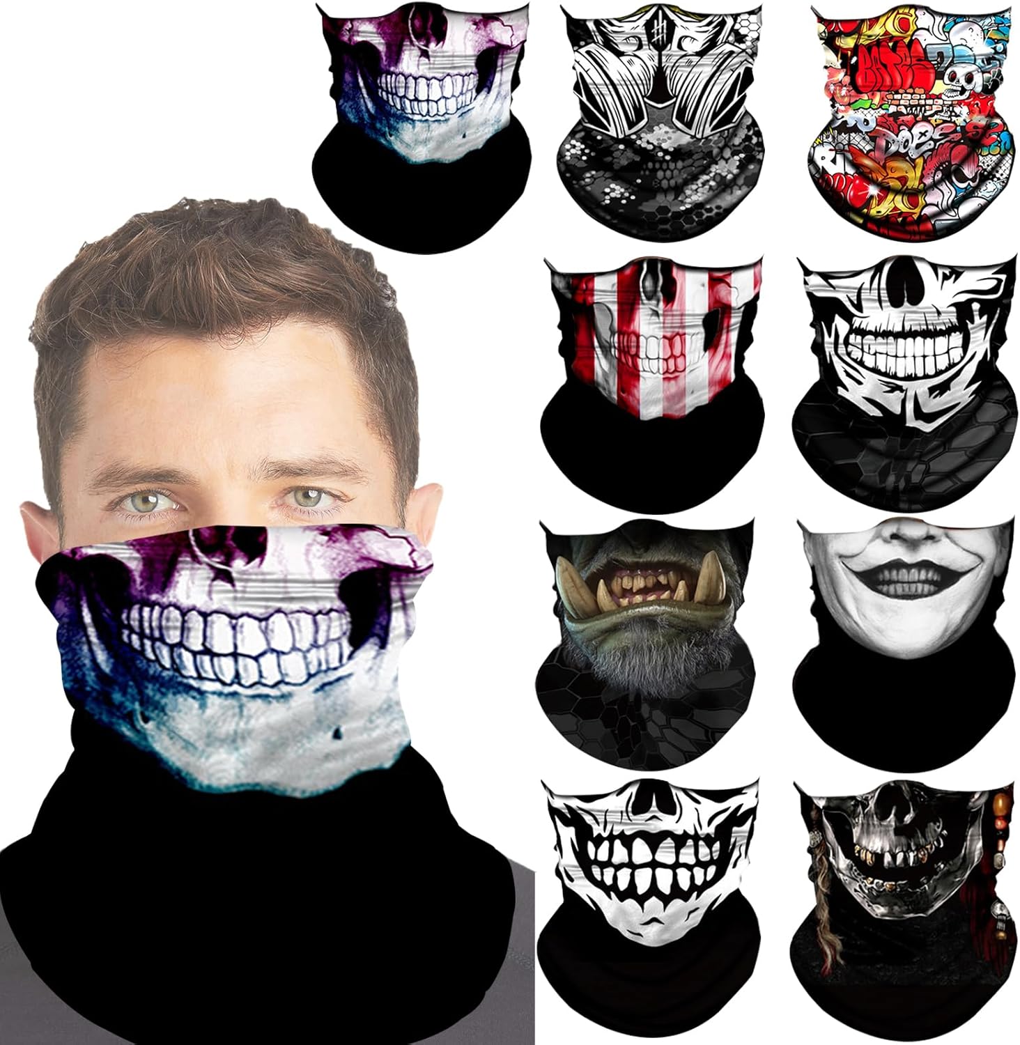 Neck Gaiter Face Cover Gator Mask Bandana Scarf Neck Warmer Balaclava Headband Headwear Head Wrap for Outdoors