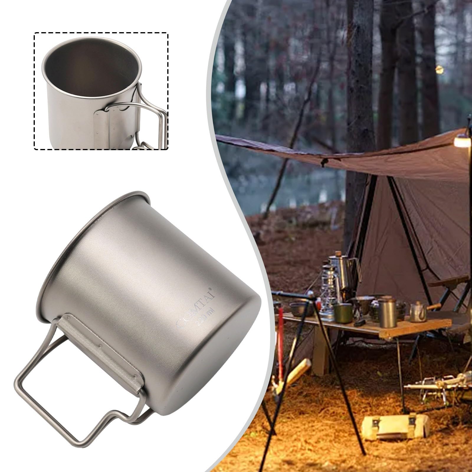 Tragbarer Camping-Wasserbecher mit Volumenmarkierungen, leichter faltbarer Kaffeebecher für Outdoor-Wanderungen, Reisen, versch
