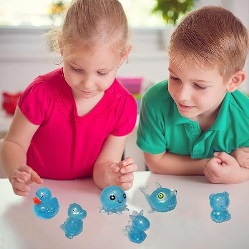 Miniatura 5 de Paquete de 12 bolas de estrés con brillantina suaves y elásticas, juguete sensorial para aliviar el estrés, juguetes para la ansiedad para niños,