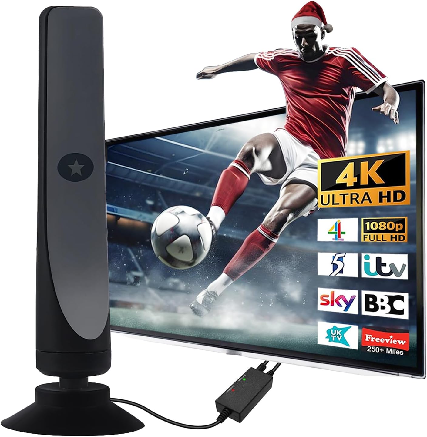 TV Aerial Smart TV for Freeview TV Aerial Indoor with Strong Signal UK