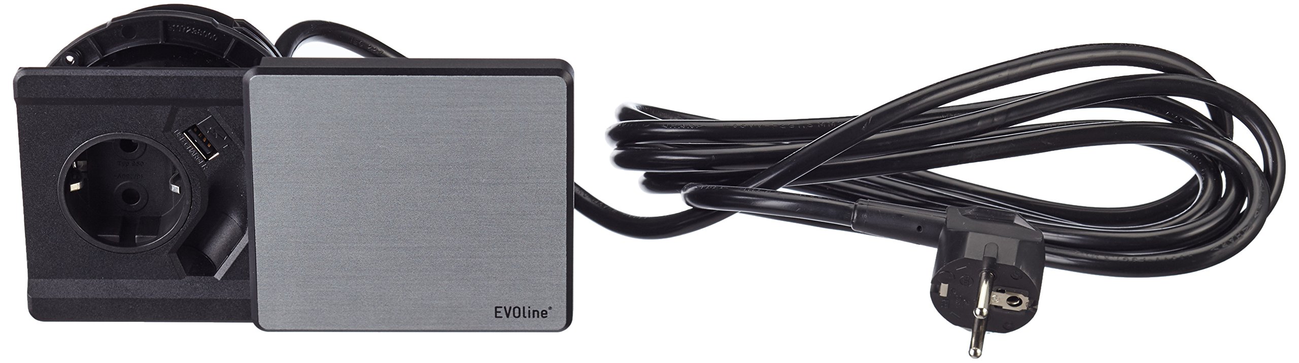 EVOline Square 80 Schuko Schulte 1592 prise encastrable USB inox