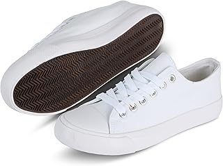 hello basics Canvas Shoes for Women Casual Low Top Sneakers Fashion Womens Tennis Shoes for Everyday Wear