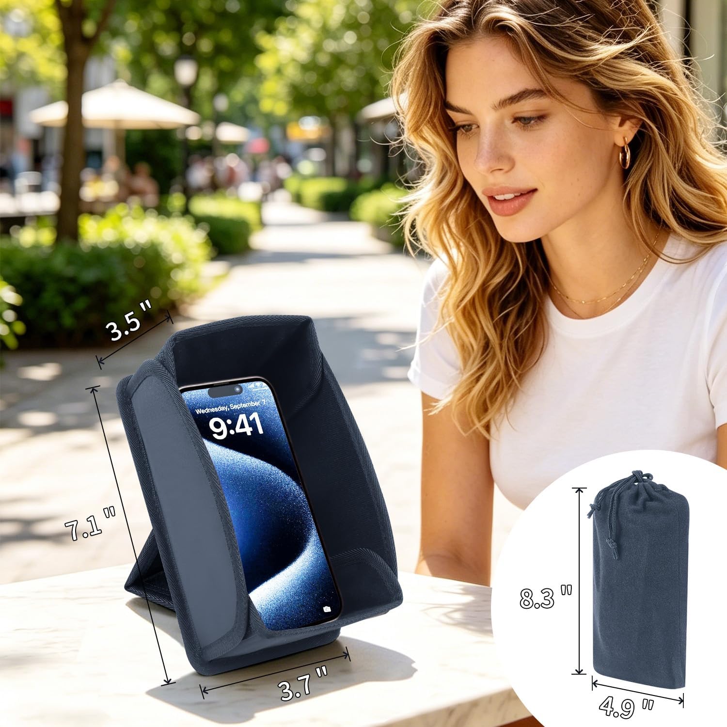 Phone Sun Shade Outdoor Sun Hood Sunshade for Phone Foldable Sun Glare Shield Cover Protects from Sunlight and Glare,Universal Outdoor Holder, Travel Accessories(Gray)