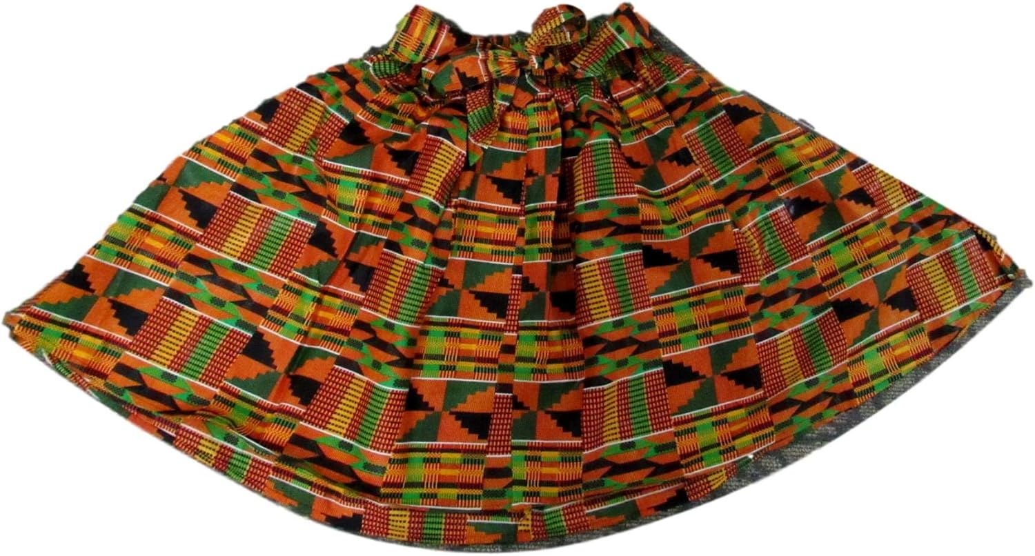 Shophaven Women's Kente African Print Skirt, One Size, Green, Red, Orange - Image 5