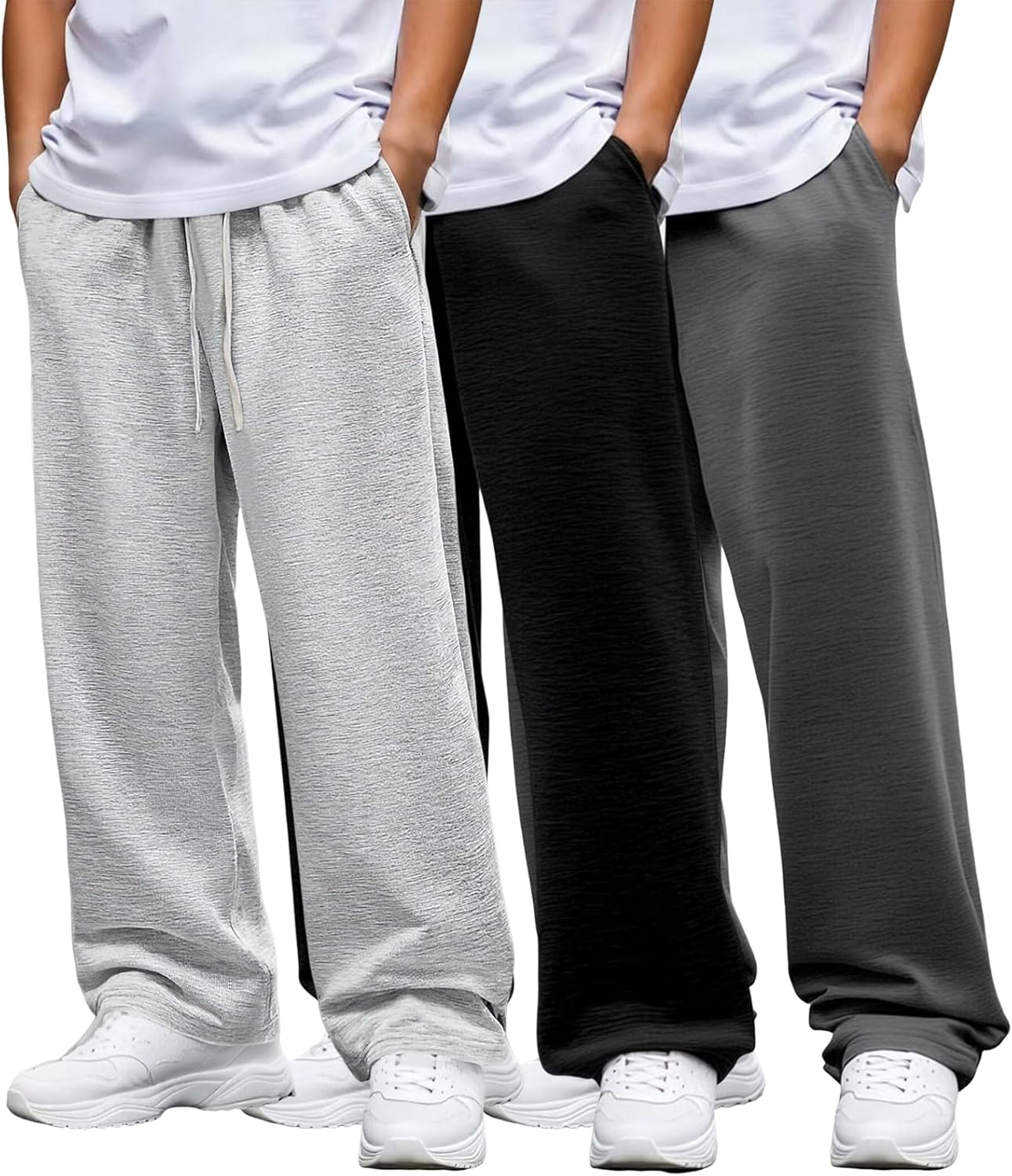 Men's Lightweight Active Athletic Open Bottom Baggy Sweatpants with Pockets for Workout Running Casual Lounge