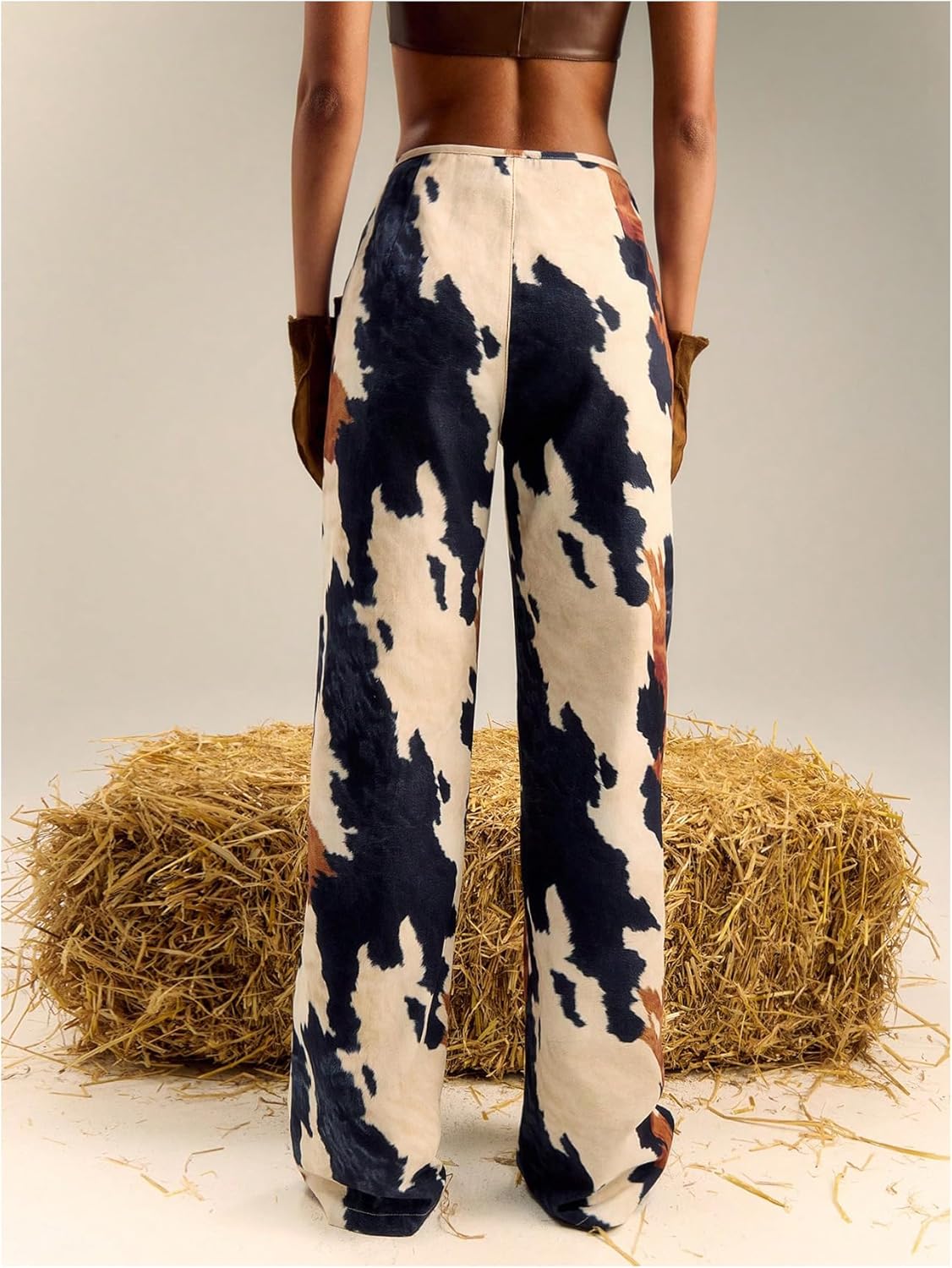 Women's Colorful Graphic Denim Pants High Waisted Wide Leg Trousers Streetwear Pants - Image 2