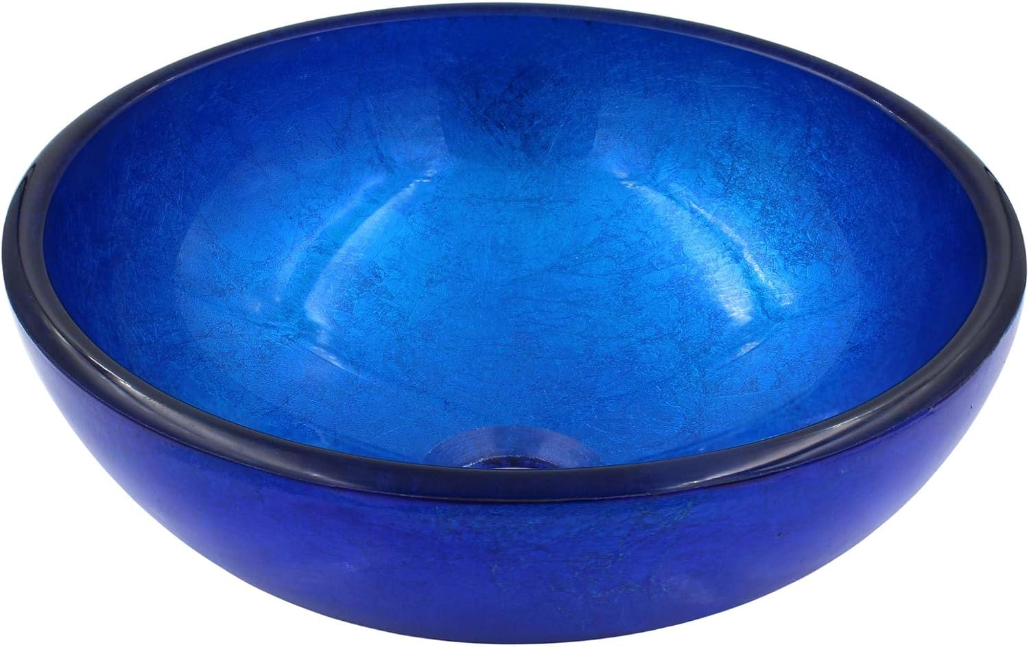 Miseno MVS-TIG-S132-12-NODRAIN Verdazzurro 12" Circular Glass Vessel Bathroom Sink - Blue