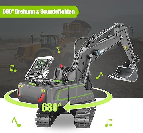 Miniatura 24 de PREPOP Excavadora de juguete con control remoto para niños de 6 a 12 años, el mejor regalo de cumpleaños para niños de 6, 7, 8, 9, 10, 11 años