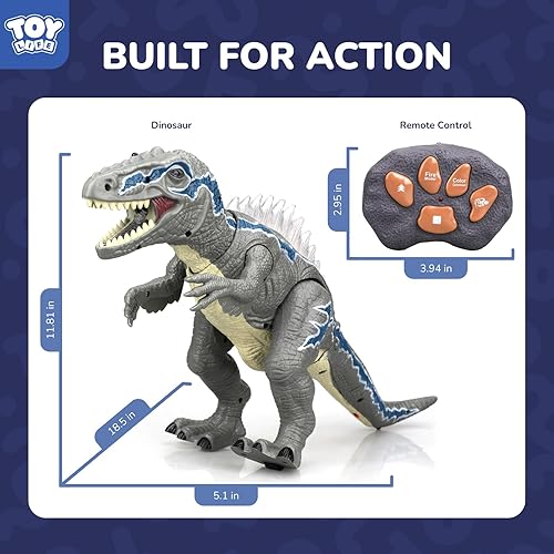 Miniatura 6 de STEAM Life Dinosaurios con control remoto para niños de 3 a 12 años, dinosaurios con luz LED, juguete robot velociraptor