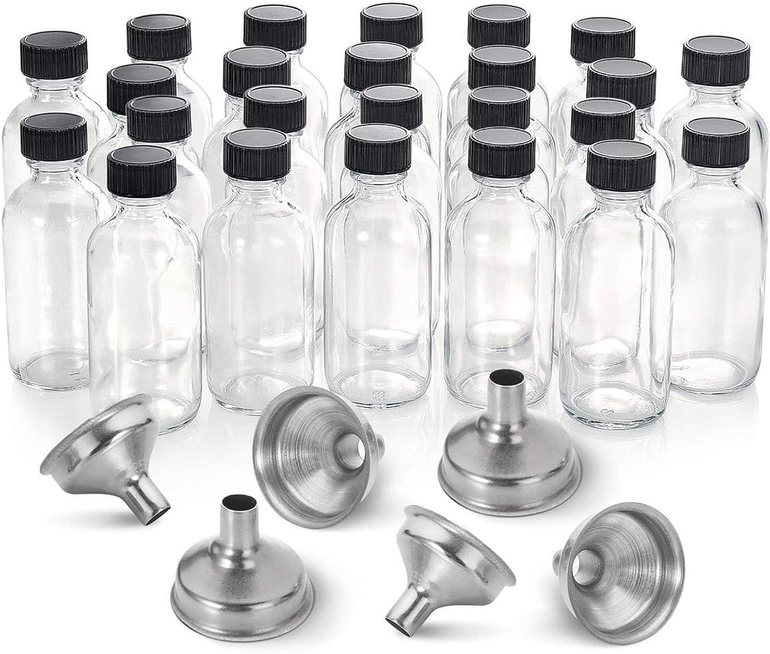 Glass Shot Bottles with Lids Clear Sample Bottle for Lab Juice Sauces 12Pcs 2oz