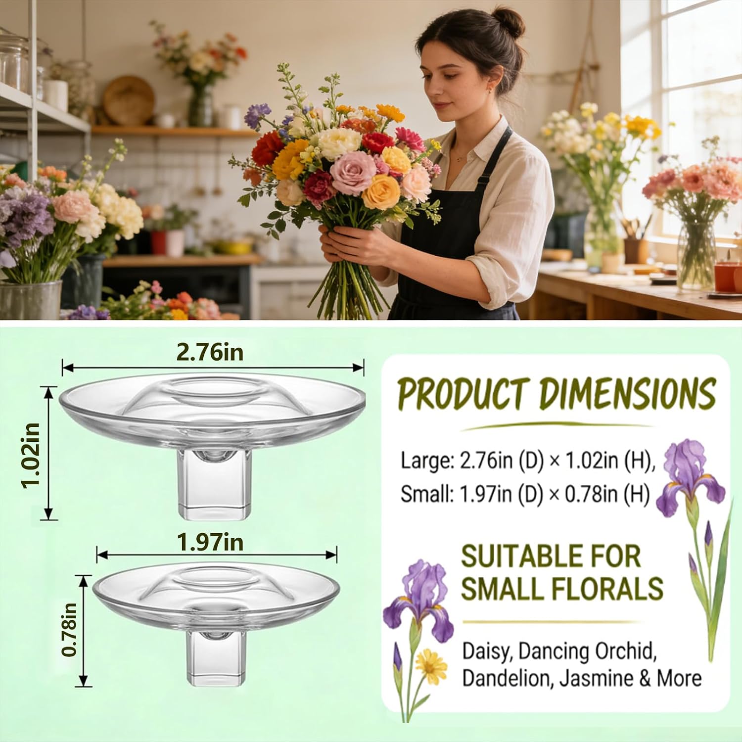 24 Pcs Clear Floating Flower Planter Acrylic Stem Holder 2 Sizes image 2