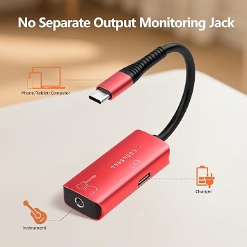 Audio Interface for Guitar, 192kHz/24bit USB C and Lightning Guitar Interface for Recording, Pocket Microphone Interface compatible with iPhone, Tablet, Mac and PC, No Monitor Output