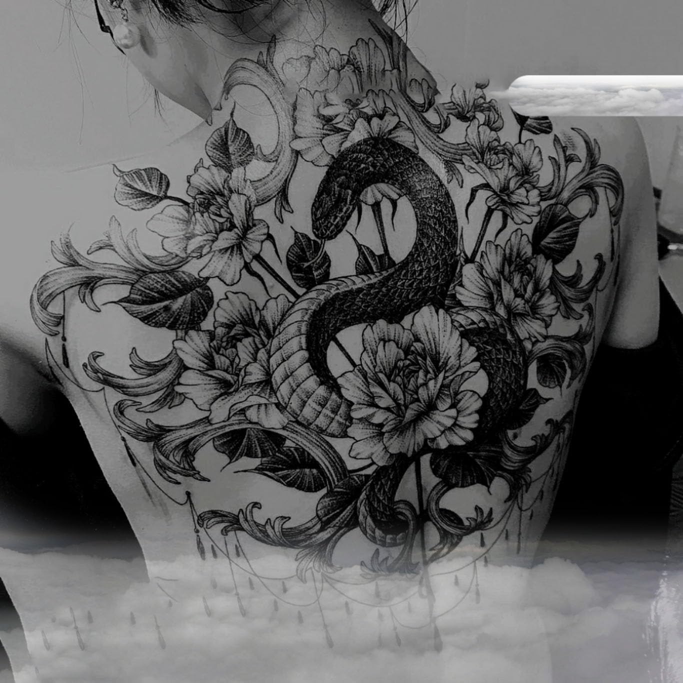 Temporary Floral Tattoos Adults for Women Temporary Neck Long Lasting Temp Realistic Fake Unique Tattoo Mandala Body flowers Sticker Women Real Looking Fake Tatoos (Temporary Tattoos Sticker 34) - Image 2