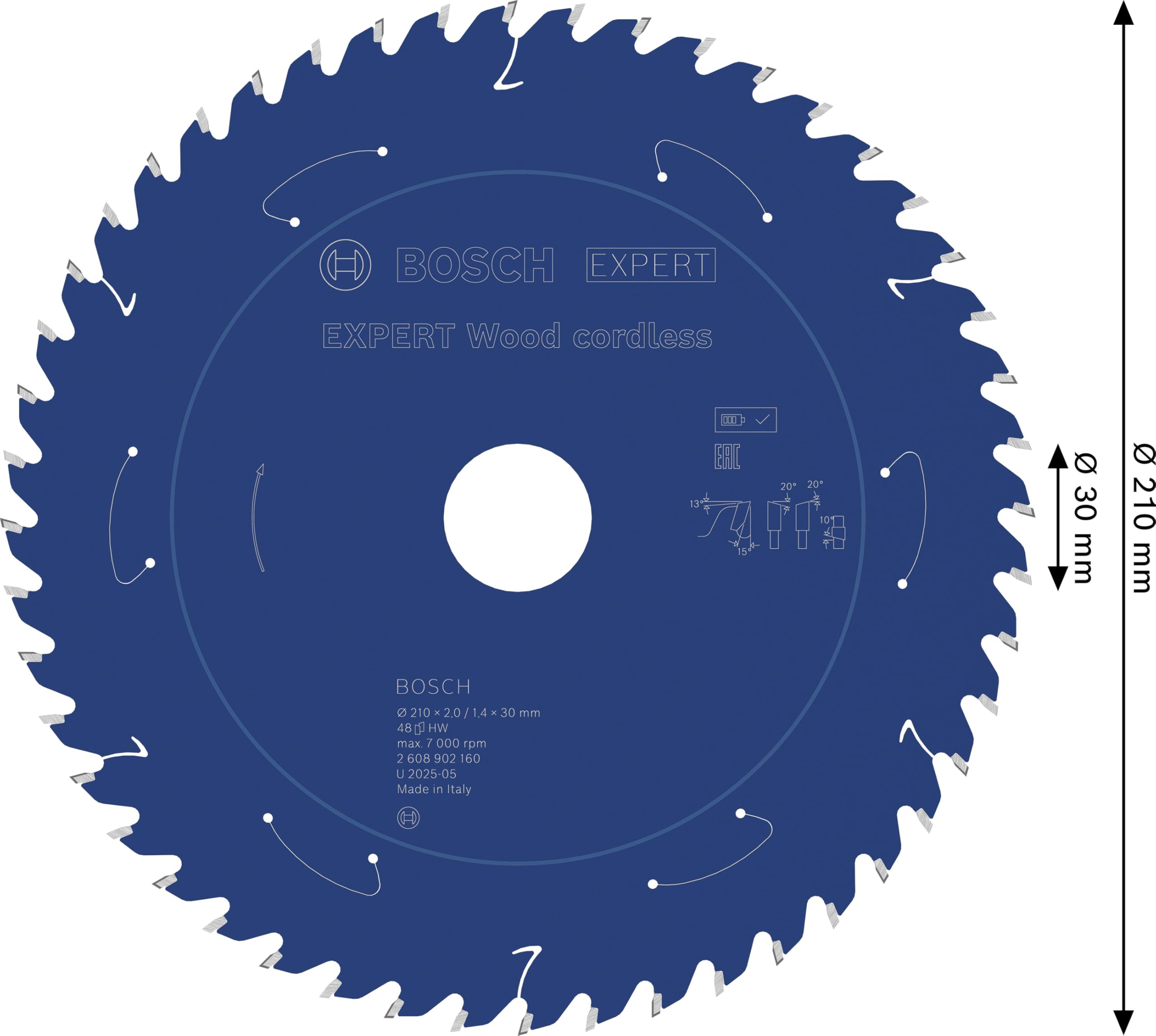 Bosch 1x Tarcza pilarska EXPERT Wood cordless (do Miękkie drewno, Ø mm, Professional Akcesoria Bezprzewodowa stołowa pilarka tarczowa)