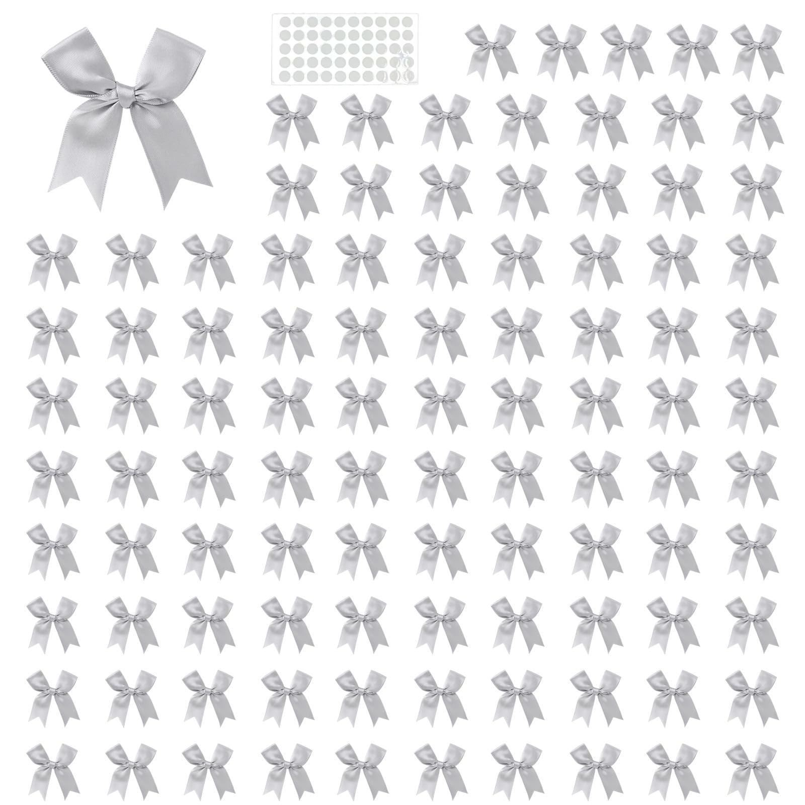 NEWFT 100Pcs Colorful Wrapping Bowknot 8cm Polyester Ribbon Bowknot for Wedding Birthday Valentine's Day Packaging