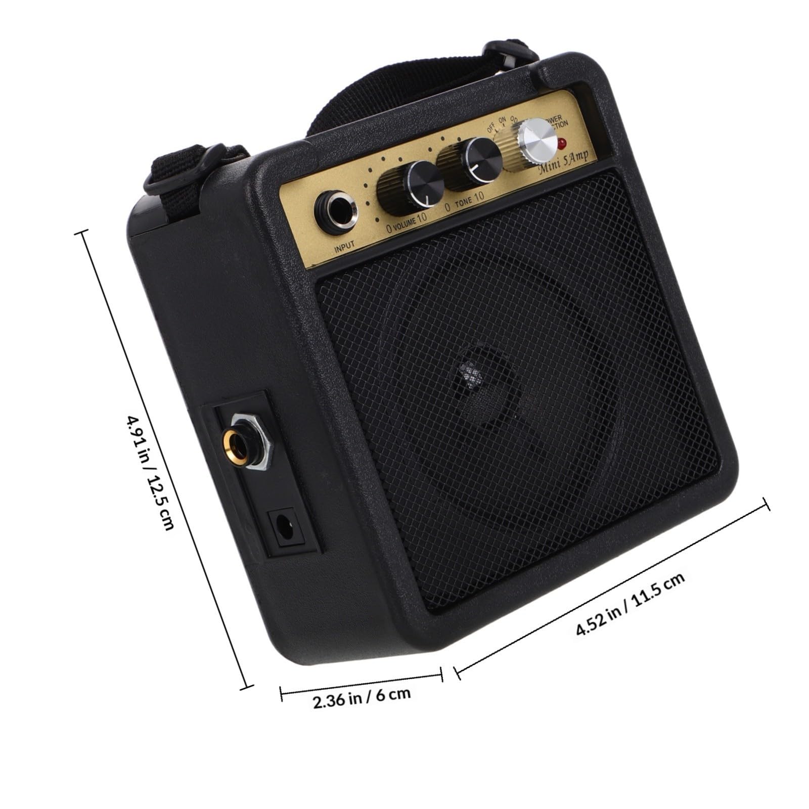 HEMOTON Mini Amplificatore per Chitarra Elettrica da 5w Compatto e Portatile Connettività Versatile in Plastico e Metallo per Esercitazioni Musicali