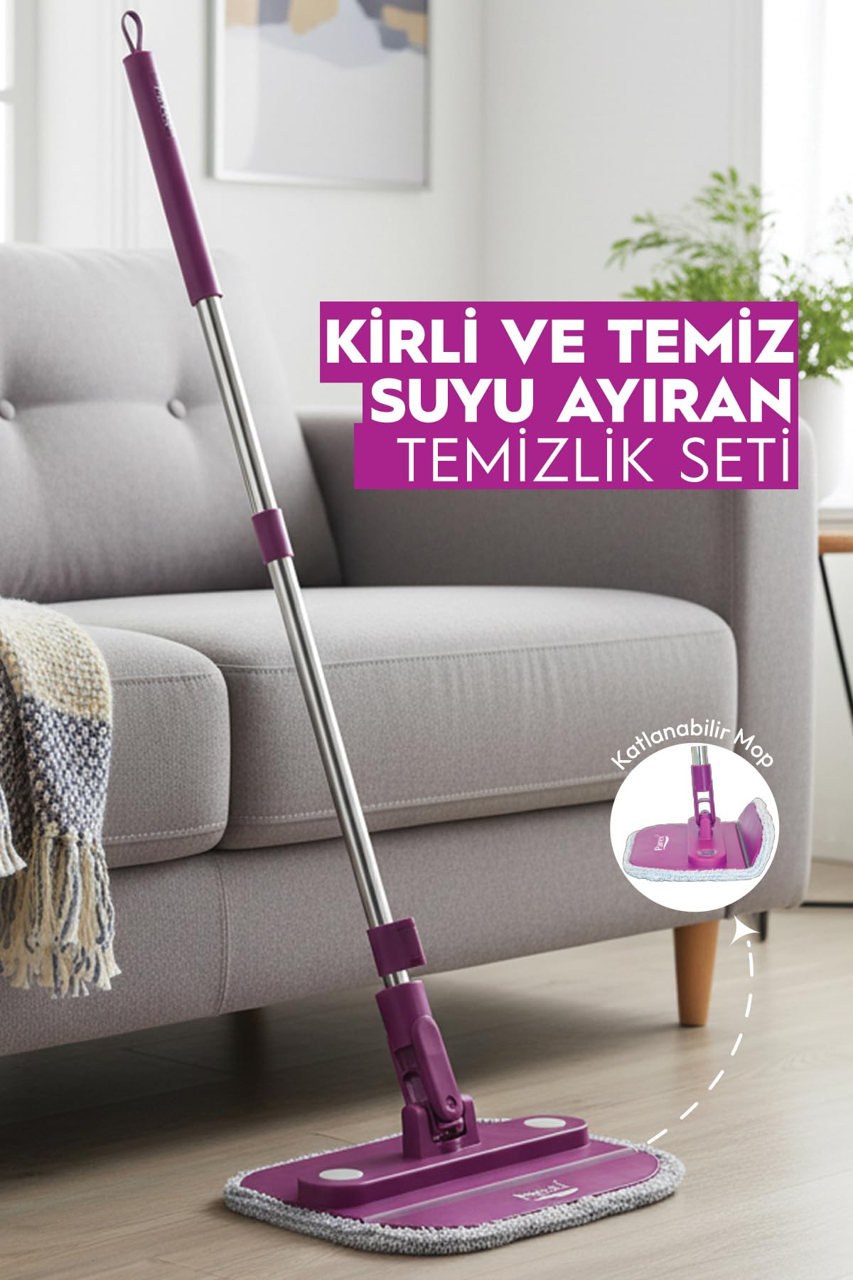 Wondero Otomatik Temizlik Seti 1 Adet Yedek Mop Hediyeli