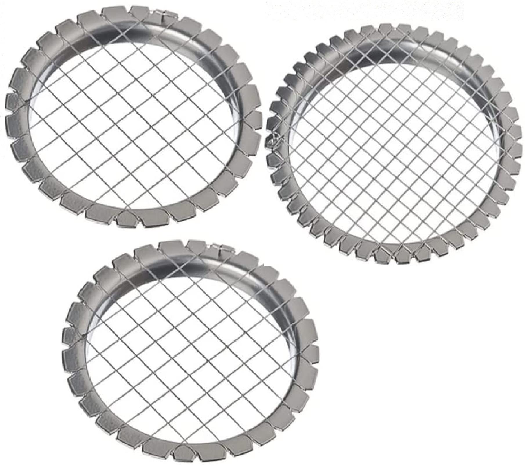 3 PCS 2+1 Egg Chopper Hard Boiled Egg Slicers Fruit Salads Cutter Potato Cutter Egg Choper Hard Boiled Egg Slicers Fruit Cube - Pack of 3 (1 - grid 0.2 & 2-0.3 inch)