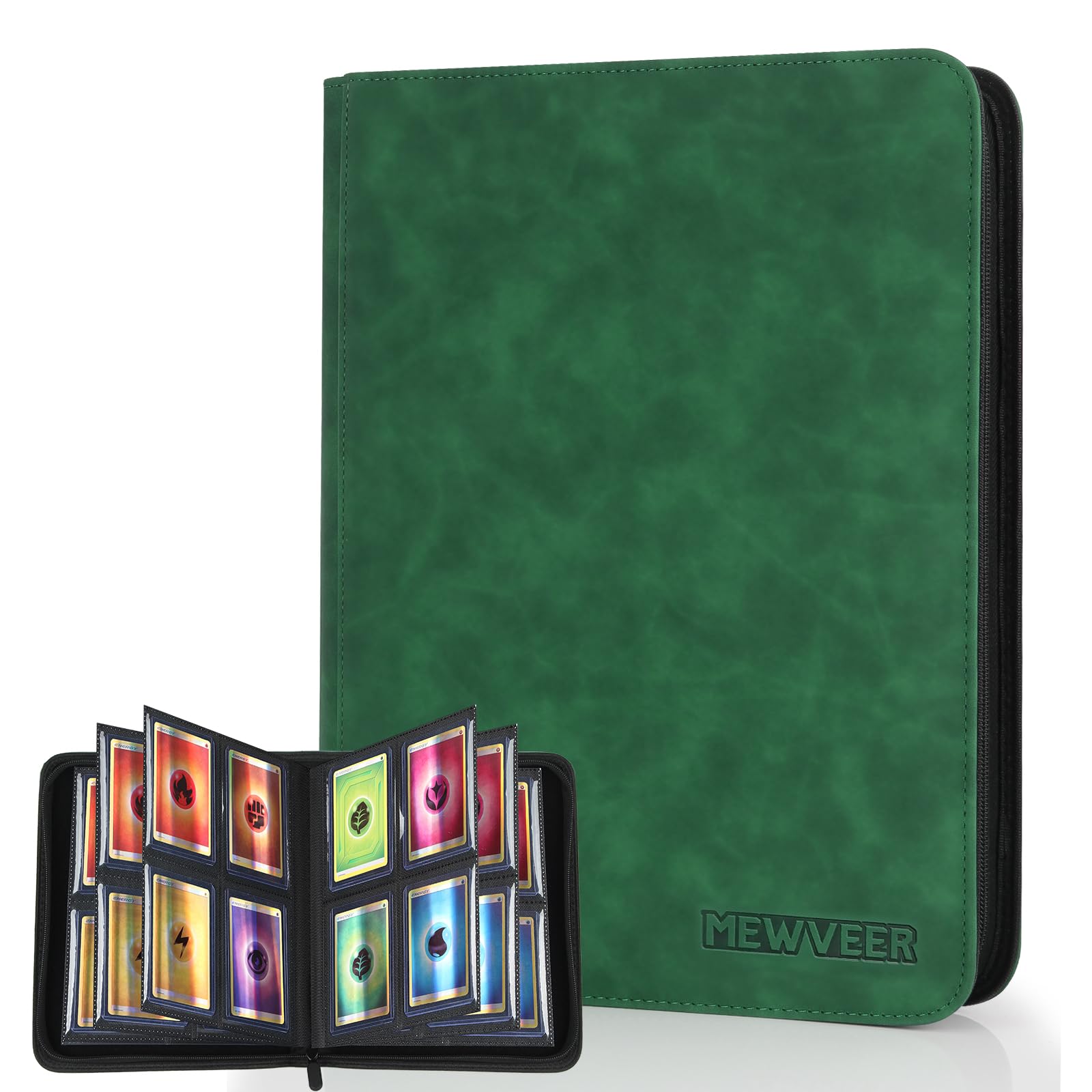 ProCase Album De Rangement Pour Toploaders 35PT – 324 Compartiments, 3''x4'', Fermeture éclair, Bleu