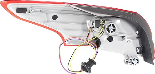 Miniatura 5 de Evan Fischer Conjunto de luz trasera compatible con Ford Focus Sedan 2015-2018, lente roja, exterior del lado del pasajero