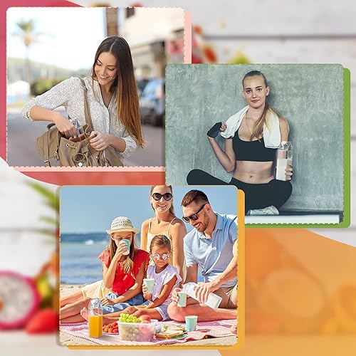 Miniatura 7 de Botellas de agua de cartón de leche transparente, 17 onzas, a prueba de fugas, bonita botella de leche cuadrada portátil para deportes al aire