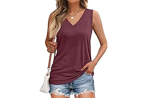 Red Spring Women's V-Neck Sleeveless Tank Top