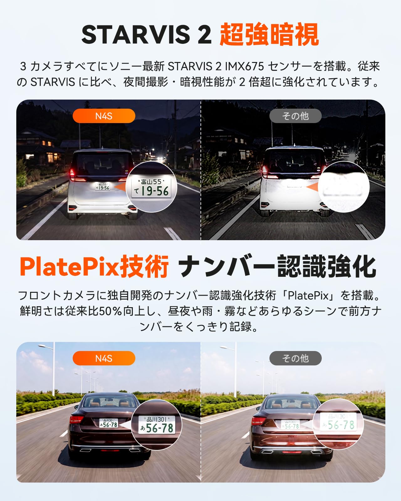 Amazon.co.jp: 「2026革新版」 VANTRUE N4S 3カメラ ドライブ