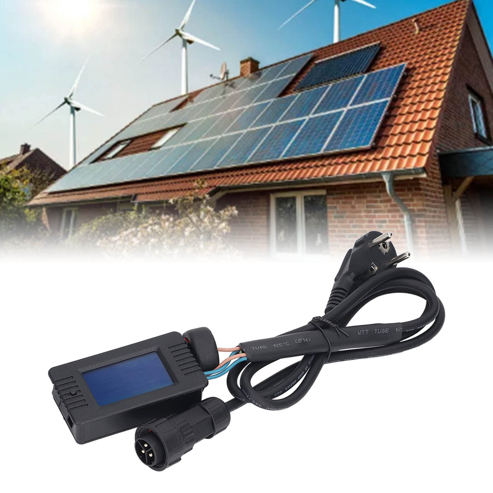 Cable Inversor Solar 80-260V Pantalla Digital LED IP65 Cable Inversor Conectado a la Red a Prueba de Agua Enchufe de la UE con Instrucciones