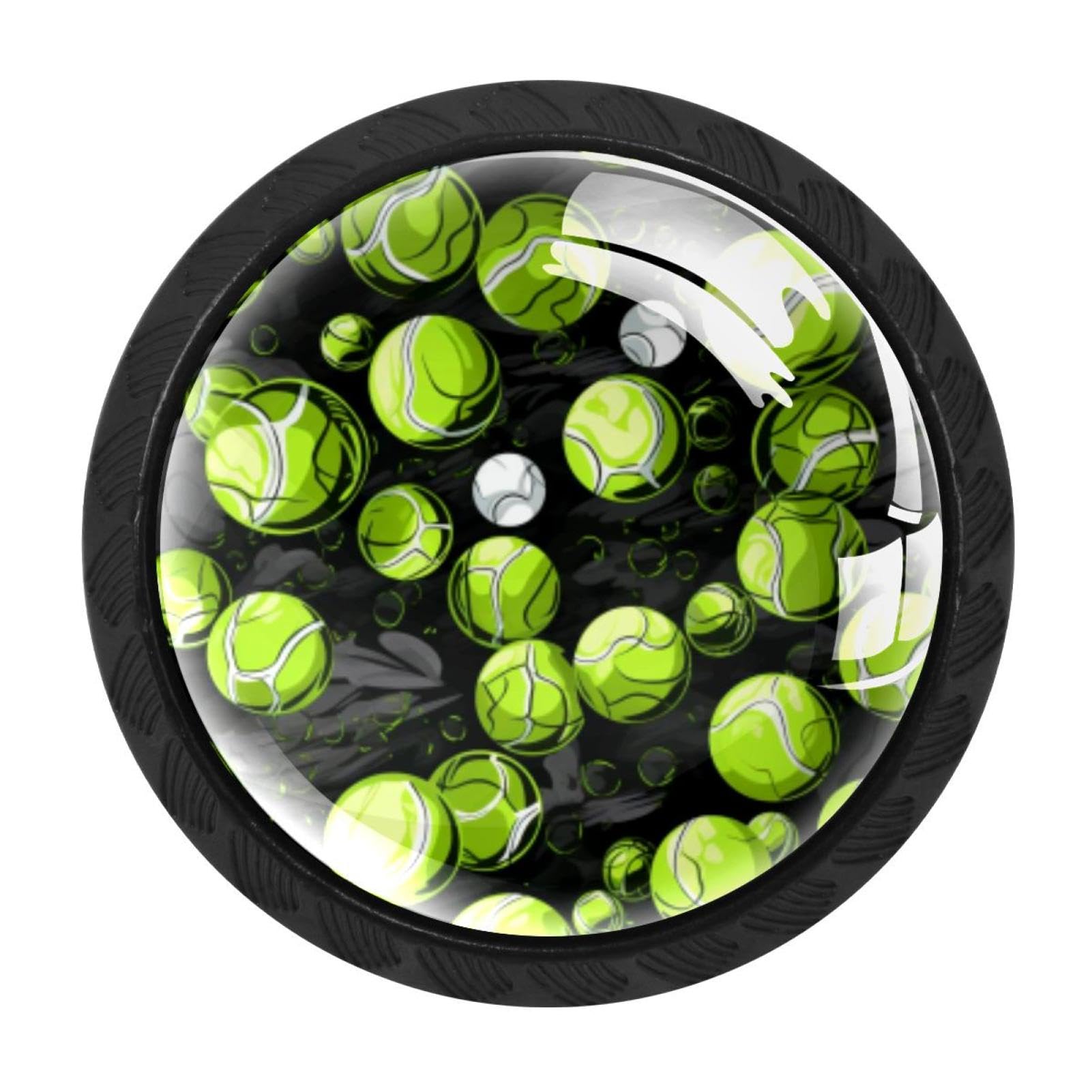 Boutons de tiroir tennis ronds en verre transparent de haute qualité