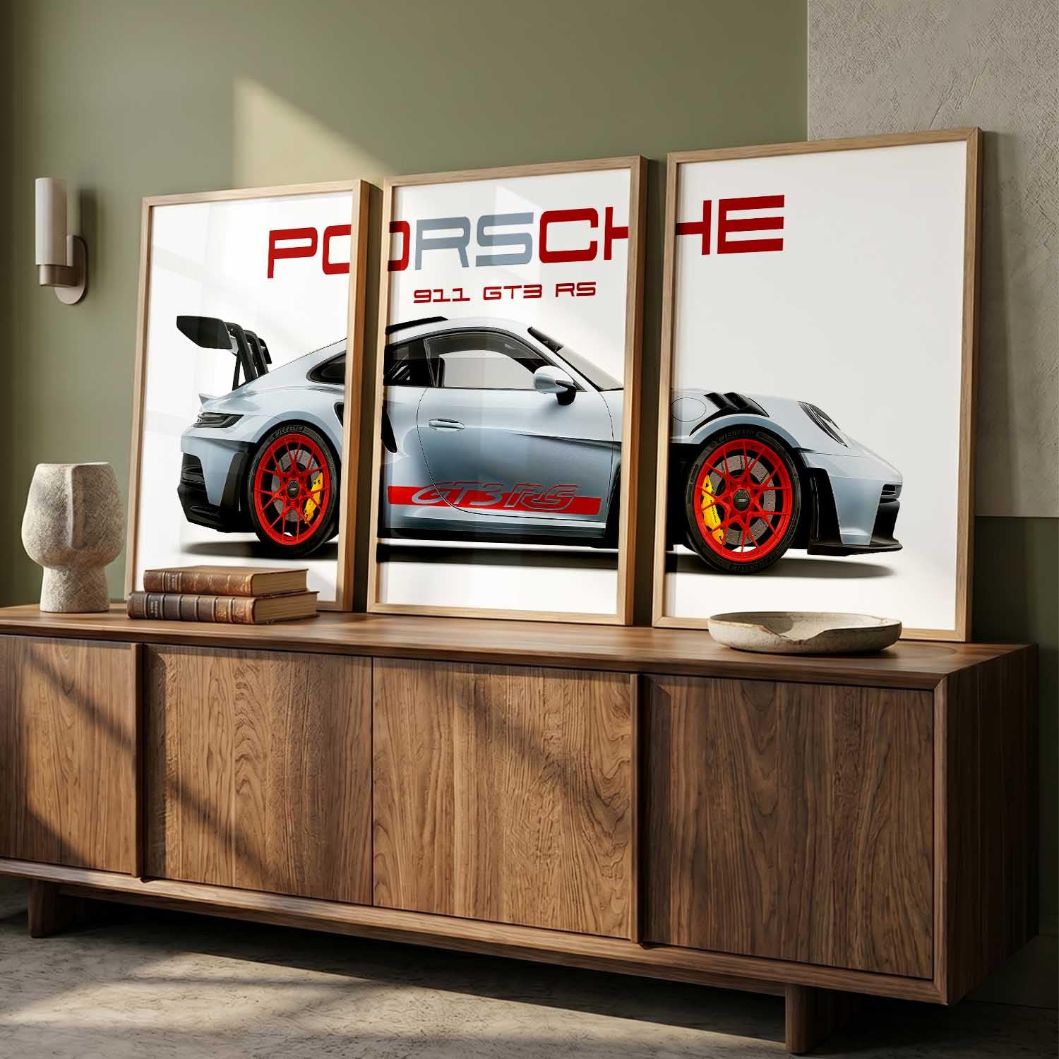 Porsche Car Posters - Set of 3 Framed Wall Art -11 Porsche Car Posters - Set of 3 Framed Wall Art -11