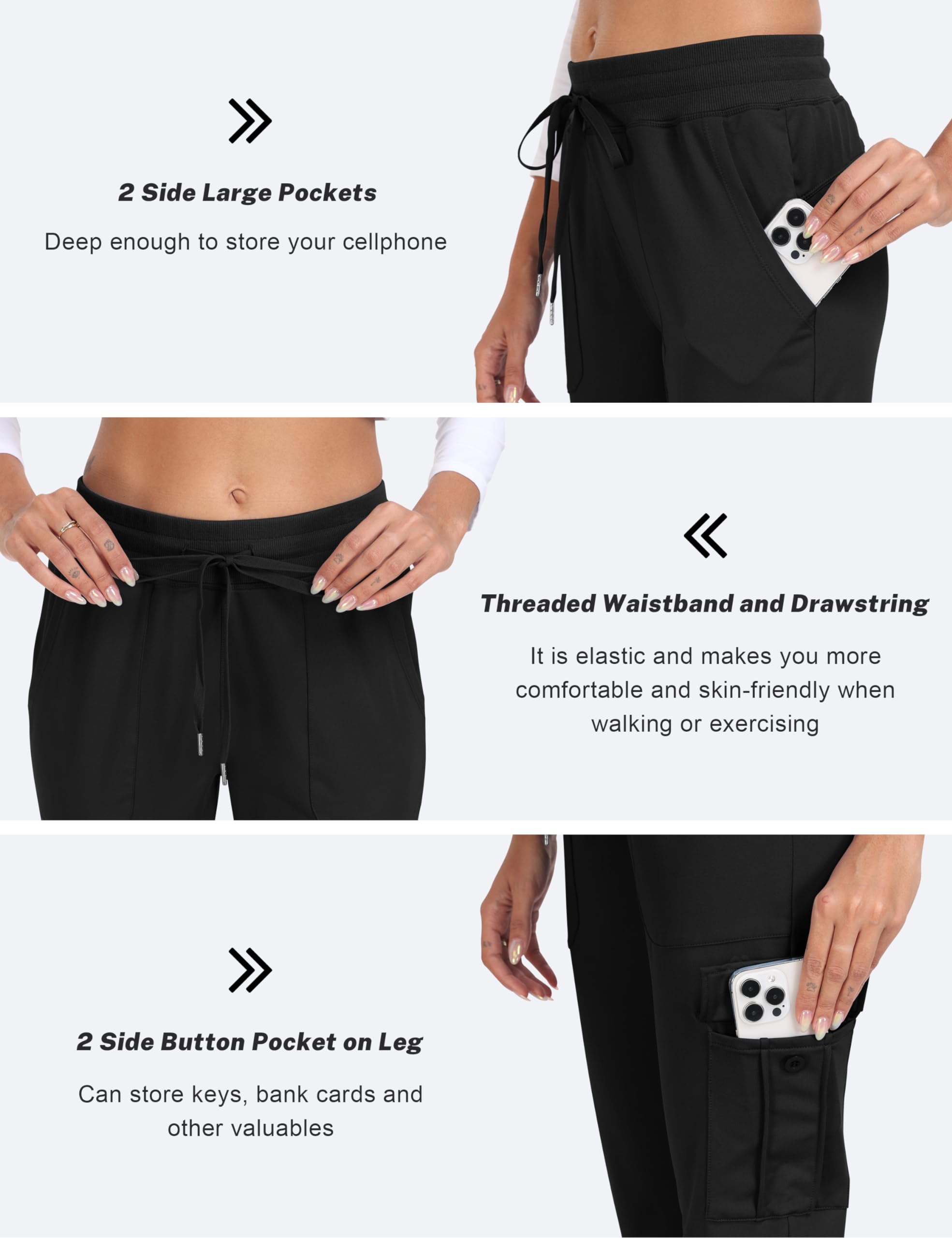 JINSHI Mujer Pantalones Cargo Jogger de Forro Micropolar Cálido Pantalón de Chándal Deportivo Invierno Pantalon con Grandes Bolsillos