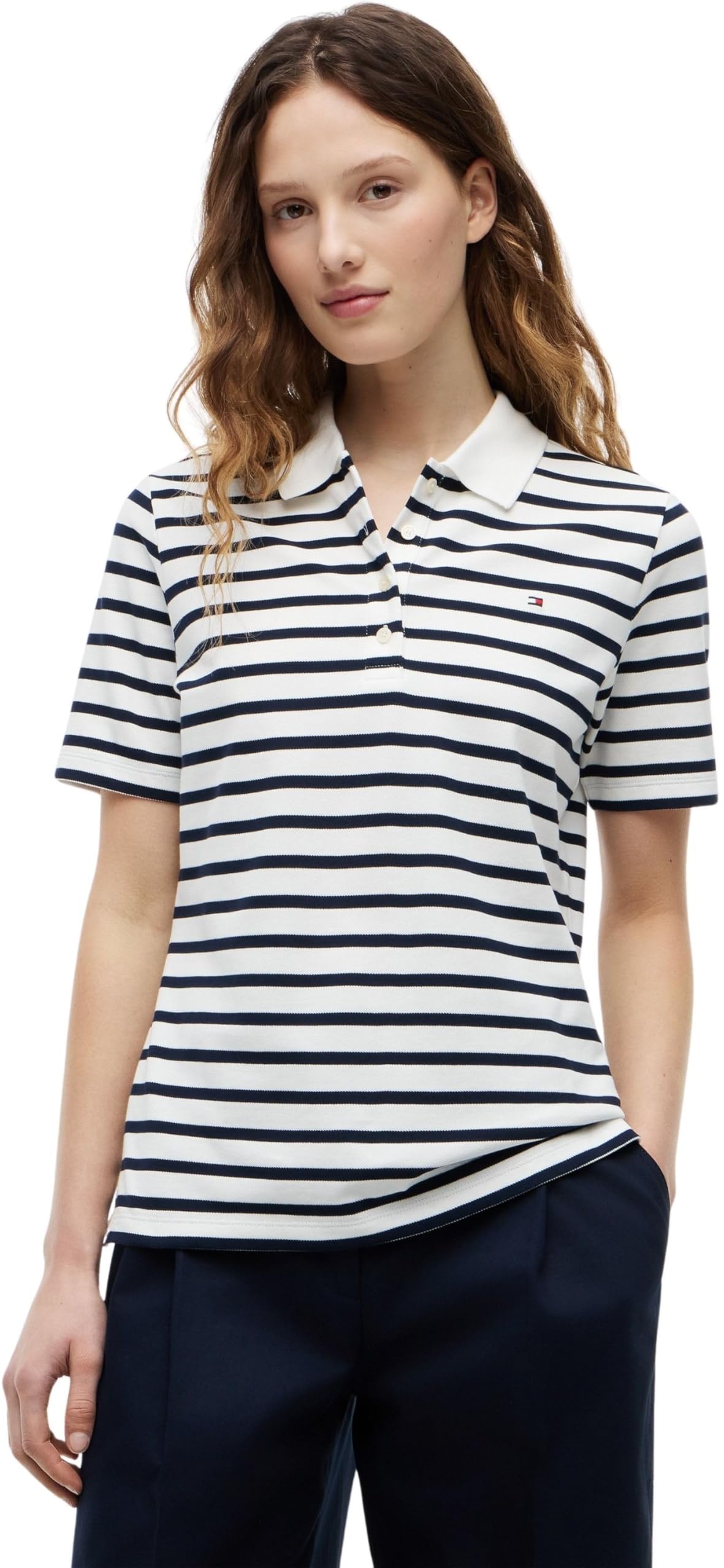 Tommy Hilfiger Damen-Poloshirt 1985, kurzärmelig, Normale Passform, Piqué, XS
