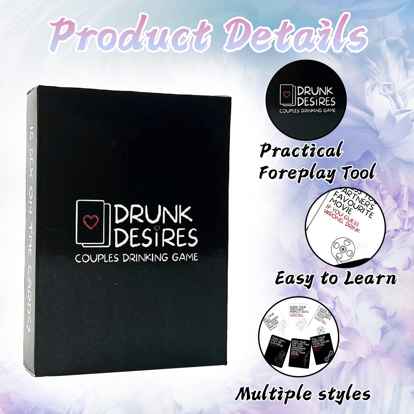 GZGRYTRC Conversation Games, Love Games for Date Night Ideas 50 PCS Talk Desires Card Game, Card Games - Image 3