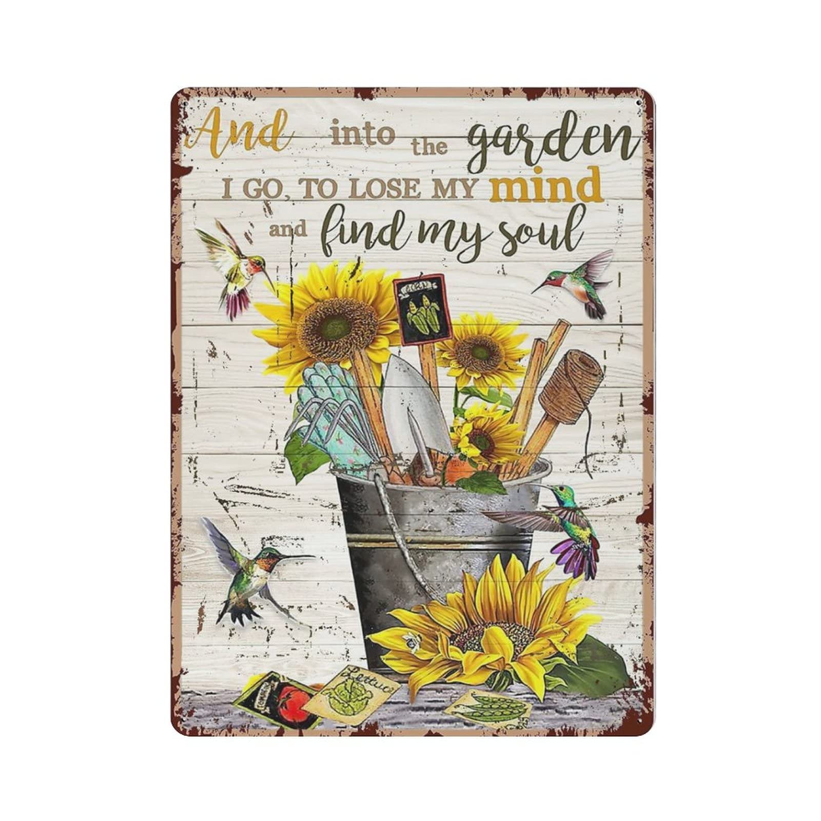 AOOEDM Hummingbird Sunflower Vintage Metal Sign for Home Shop Coffee Garage Man Cave Signs Wall Plaque Kitchen Bar Sign Wall Decor Poster