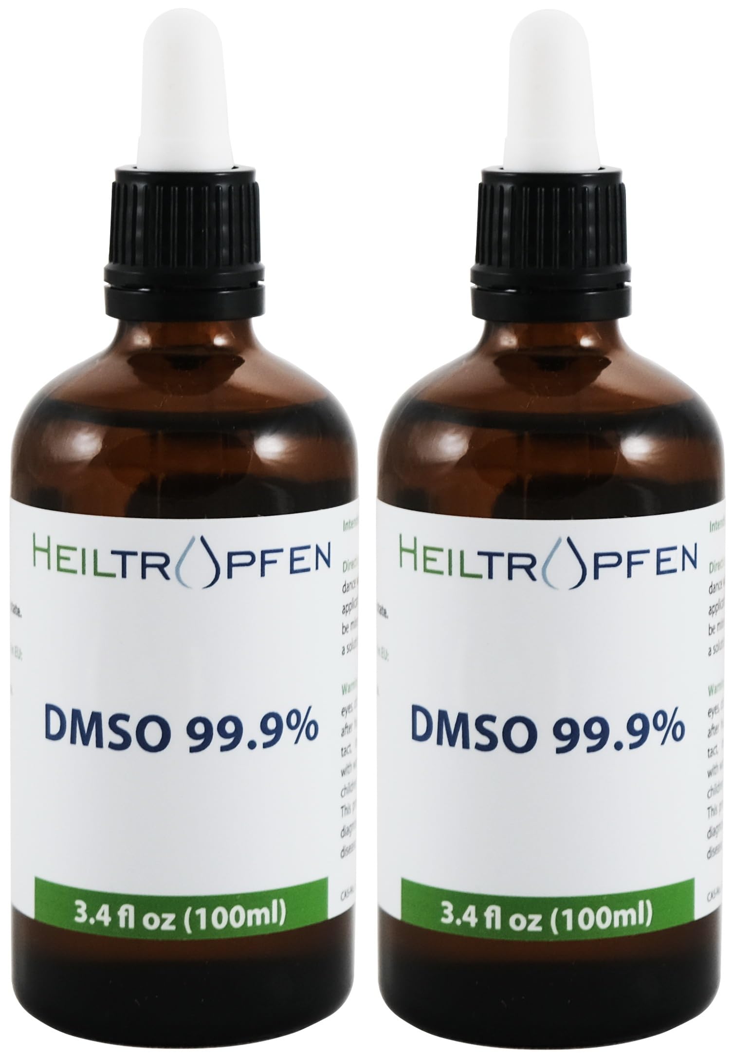 Heiltropfen 2X DMSO 99.9% ファーマグレード成分 | 低臭い - ジメチルスルホキシド液 | 2X 3.4 オンス - 2X 100 ml | 高純度 | 2個セット | ®