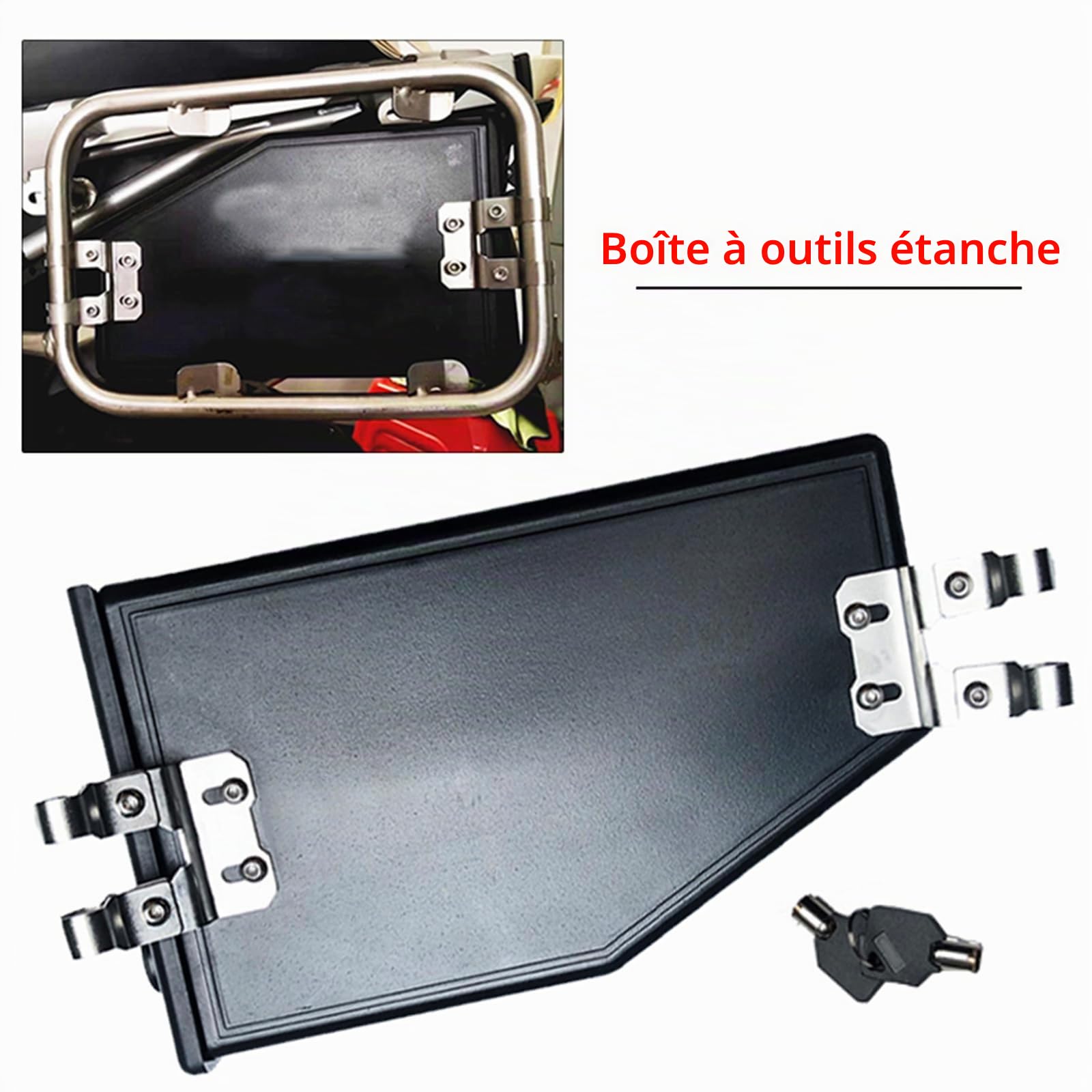 Boîte de rangement étanche pour outils pour moto, côté gauche, convient pour R1200GS Adventure R1250GS ADV TRK502, boîte à outils en aluminium, boîtier de rangement avec mot de passe côté gauche